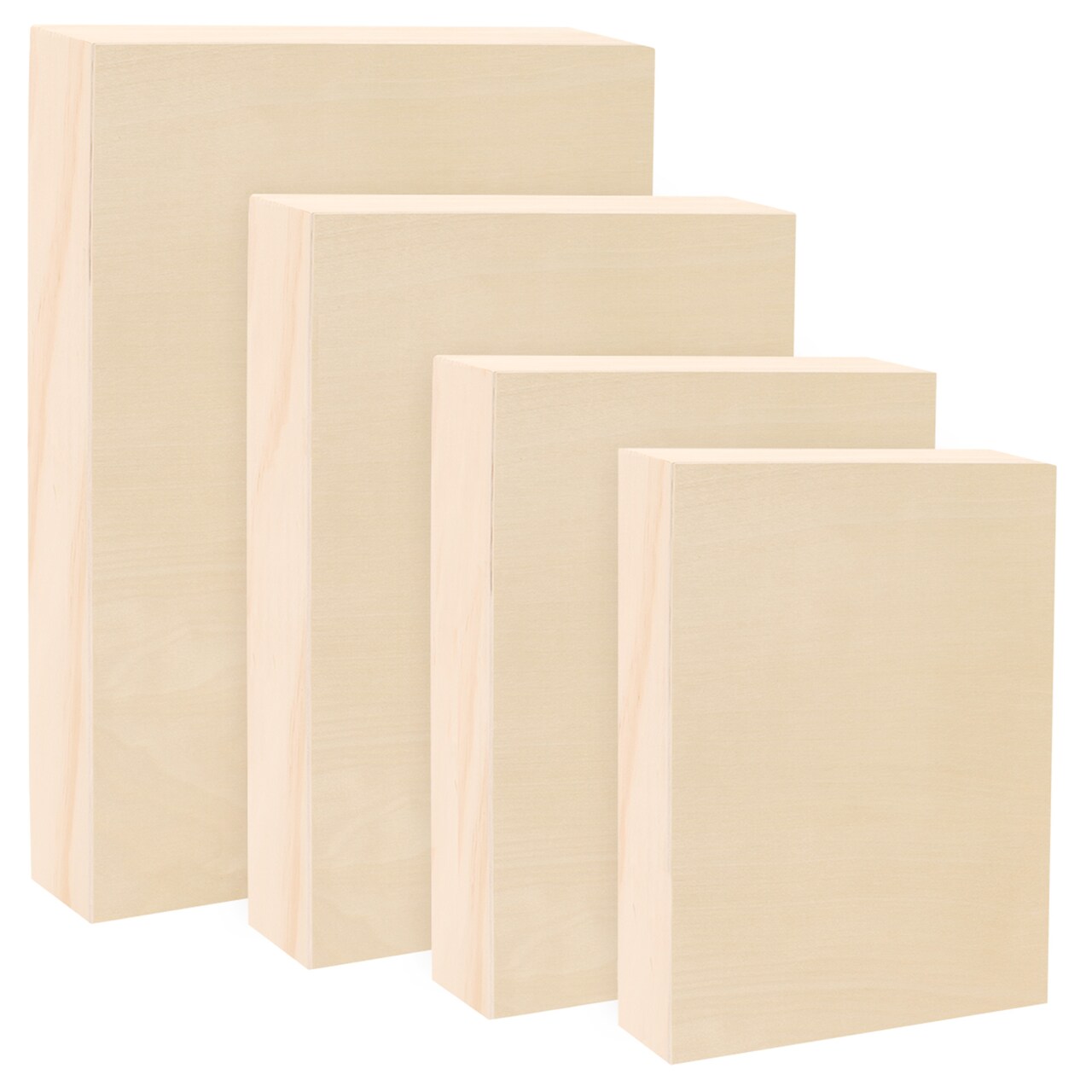 Da Vinci Pro Birch Wood Panel 1-5/8" Deep – Bundle of 4 Medium Rectangular Panels - Fine Textured, Warp Resistant, Lightweight & Rigid –For Mounting Sanded Pastel or Watercolor Paper, Linen or Canvas